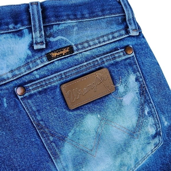 Mens Wrangler 13MWZPW sz 40 Denim bleached distressed Jeans - Picture 10 of 11